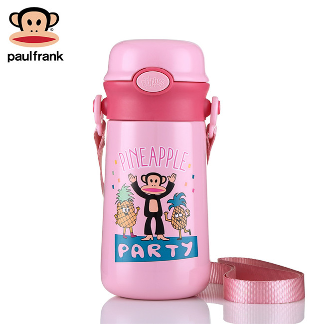 【一般贸易】美国 大嘴猴Paul frank不锈钢真空保温杯粉色340ml