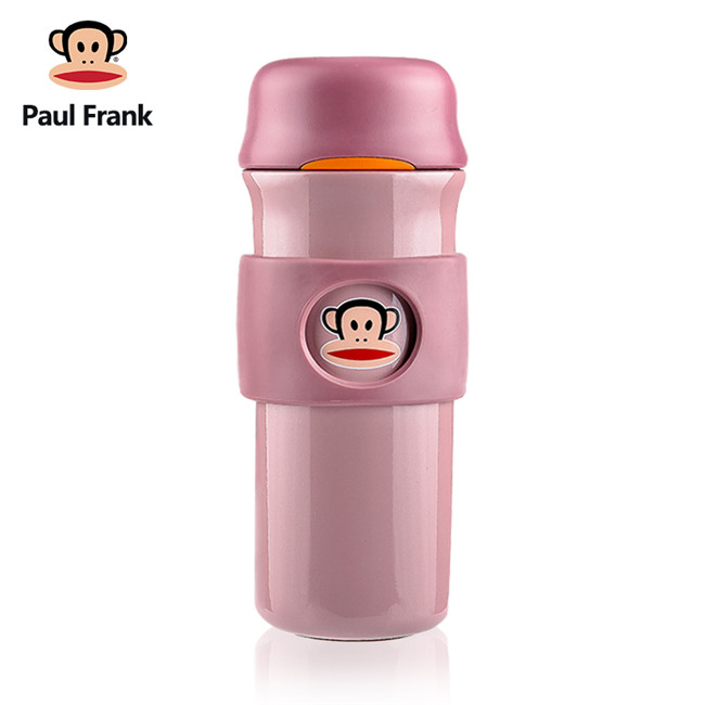 【一般贸易】美国 大嘴猴Paul frank不锈钢真空保温杯粉色400ml