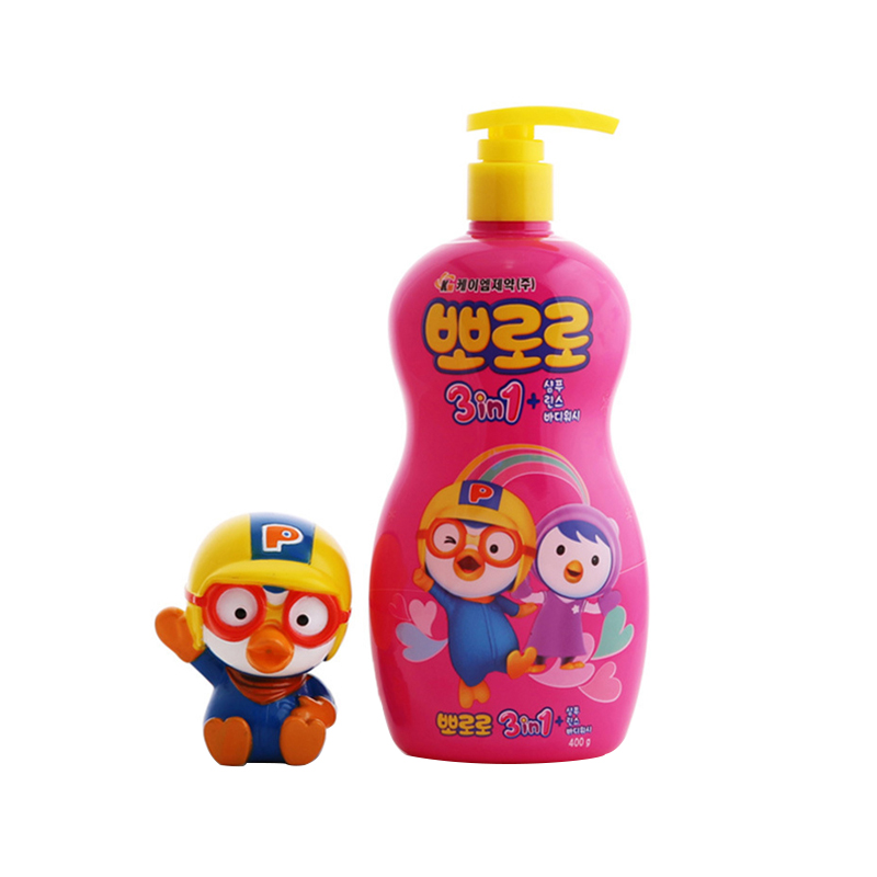 韩国Pororo儿童洗发护发沐浴乳宝宝洗护三合一400ml带玩具