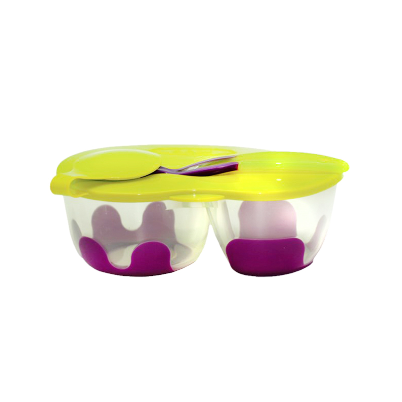 澳洲b.box便携带勺碗绿紫色