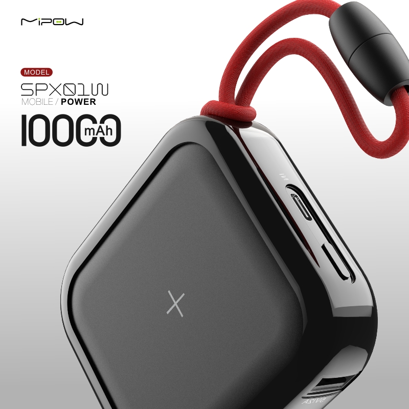 国内贸易 MIPOW苹果11 Pro Max无线充电宝iPhoneXs max无线充电器移动电源QI无线充电器SPX01W 10000毫安 黑色