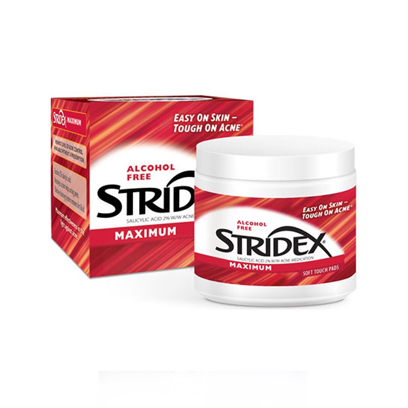 美国STRIDEX水杨酸棉片清洁 红色加强型55g 清洁毛孔去痘去闭口