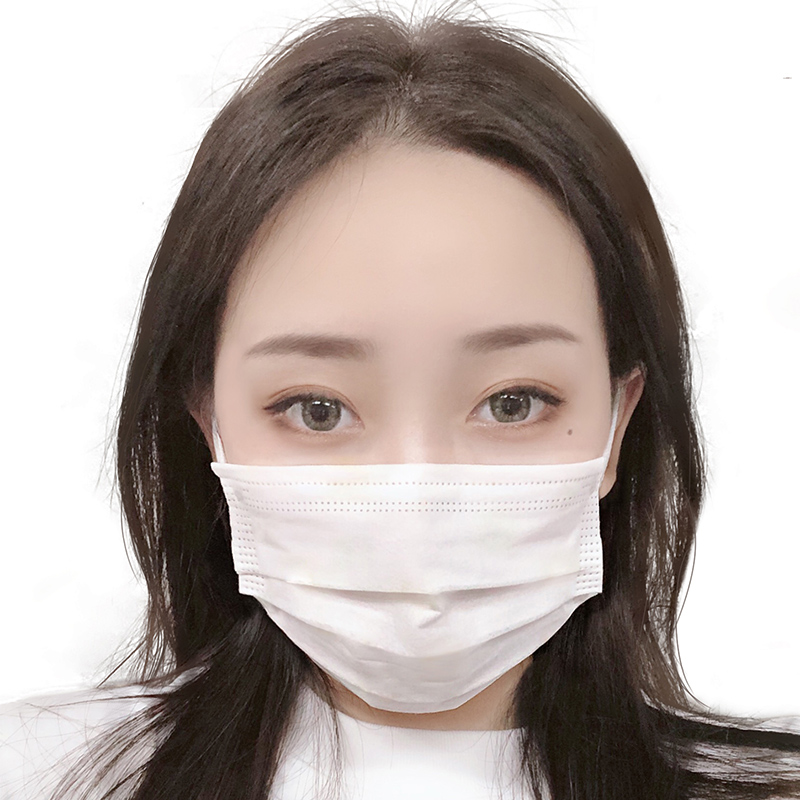 日本greennose绿鼻子成人一次性口罩女夏天薄款透气独立包装白色（10片装）
