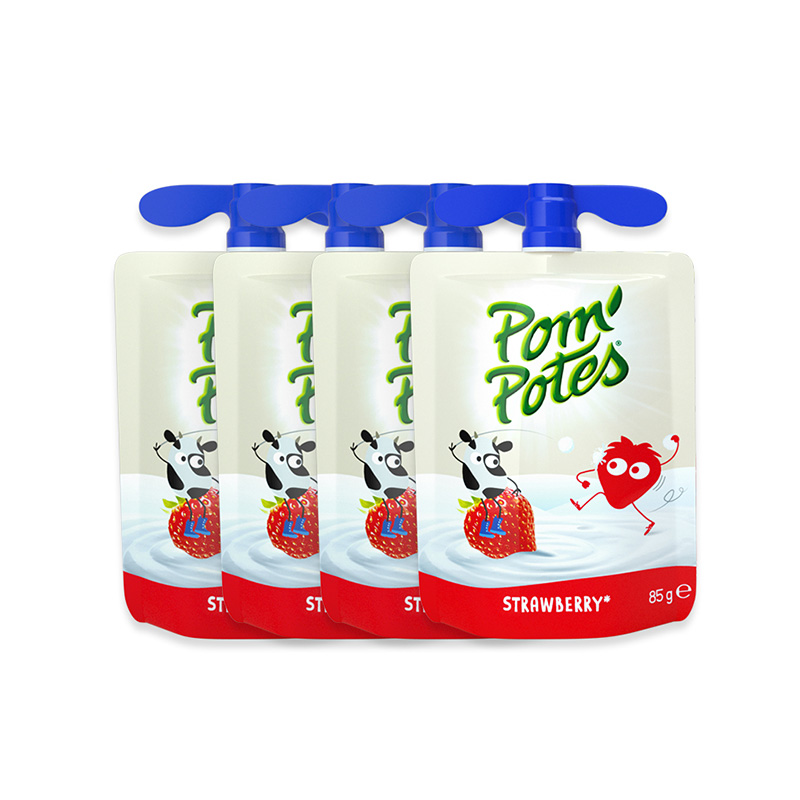 法国Pom'Potes法优乐儿童常温酸奶宝宝辅食零食酸奶85g*4袋草莓
