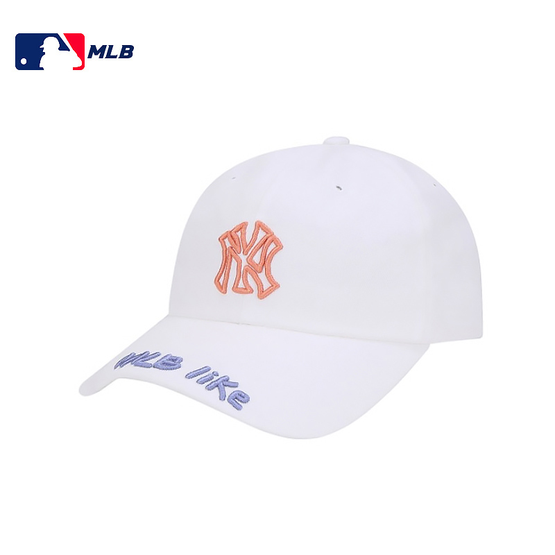 MLB 美职棒棒球 LIKE系列白色橙标NY棒球帽32CPIB011-50W