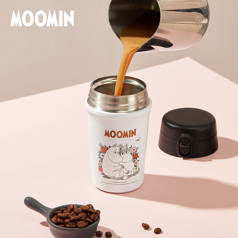 芬兰Moomin姆明咖啡保温杯350ml牛乳白