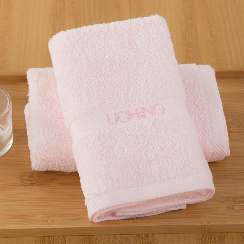 内野（Uchino）纯棉素色毛巾三件套礼盒(浴巾-1 面巾-2)HUH35789D-N粉色