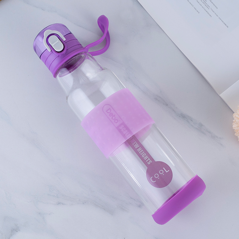德国debo德铂艾尔玻璃杯 户外水壶 便携女学生运动旅行杯子 紫色