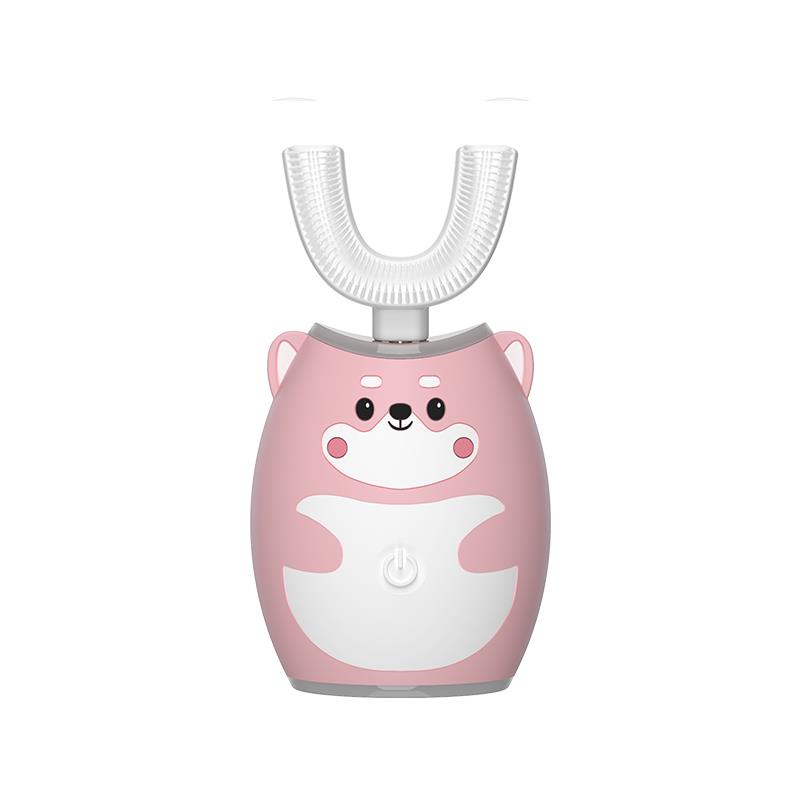 【授权商品】日本口之福儿童智能电动牙刷粉色主体白色刷头3~6岁