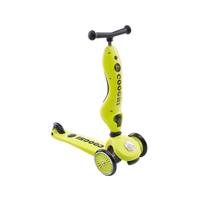 英国COOGHI酷骑多功能儿童滑板车骑行车二合一 柠檬黄