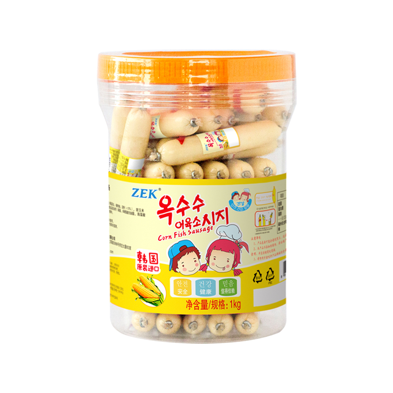 韩国进口ZEK大桶鱼肠-玉米味1Kg(20g*50)