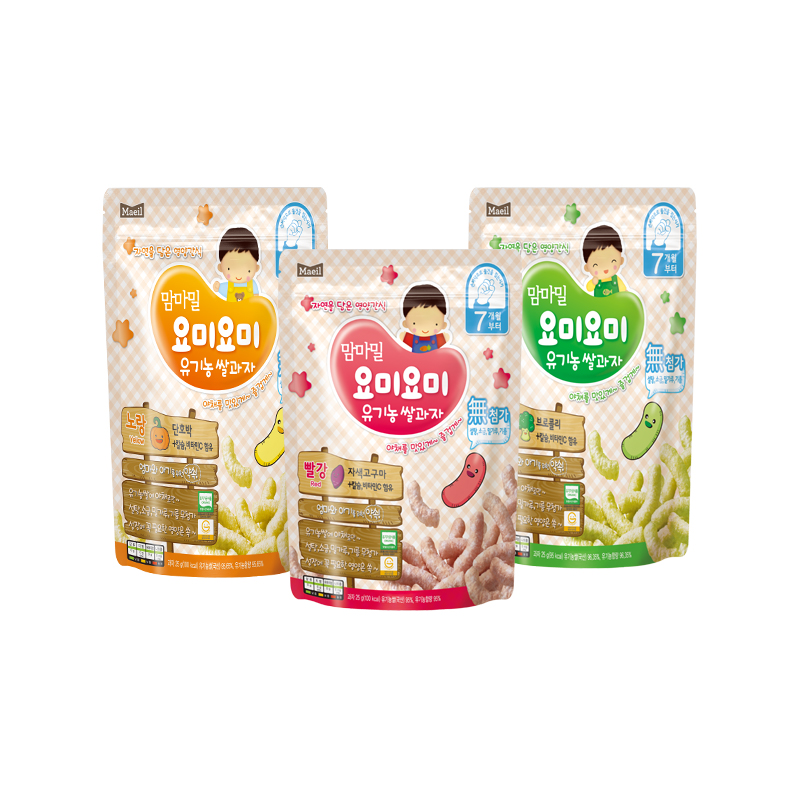 韩国Maeil每日吖咪泡芙 三种口味各一25g*3 适龄7个月