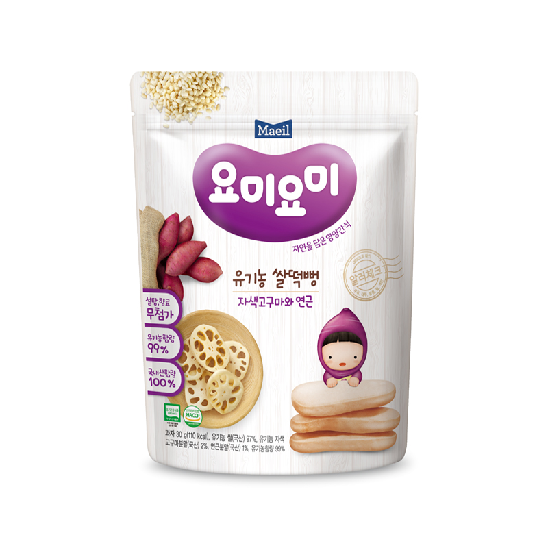韩国进口Maeil每日吖咪大米饼 (紫薯和莲藕味)30g