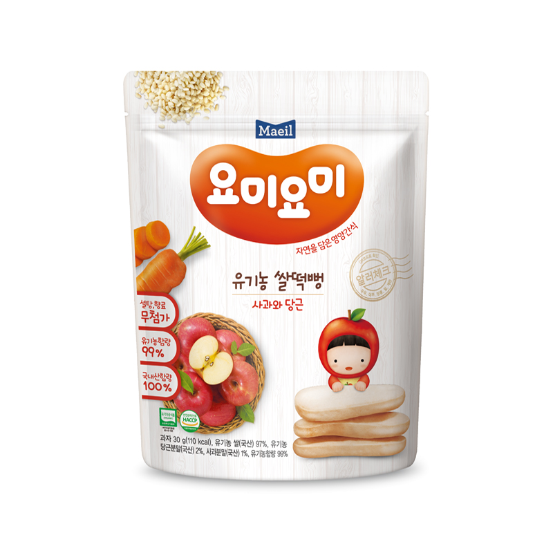 韩国进口Maeil每日吖咪大米饼 (苹果和胡萝卜味)30g