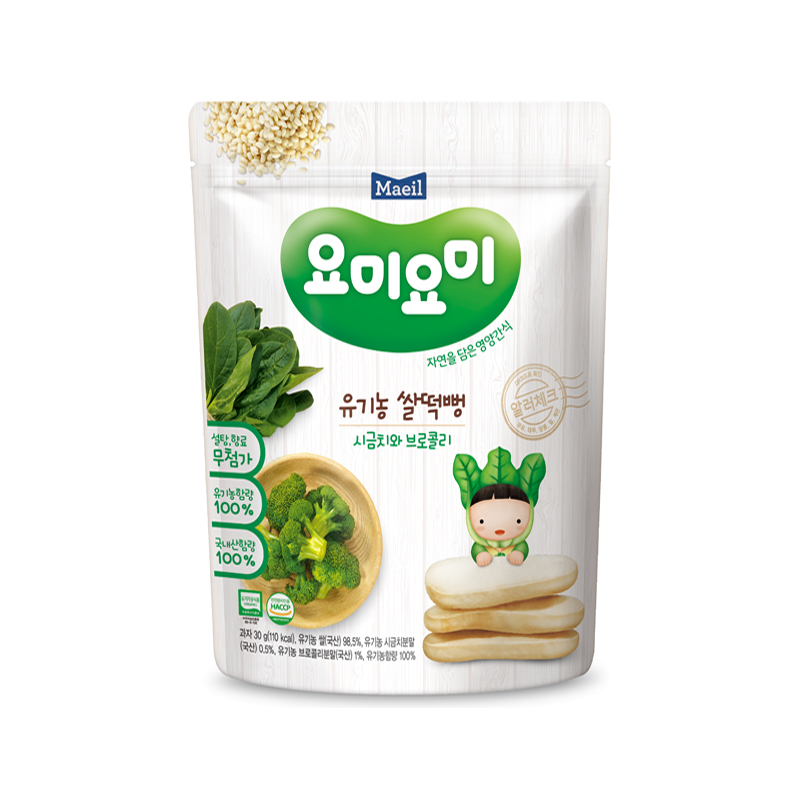 韩国进口Maeil每日吖咪大米饼 (菠菜和西兰花味)30g
