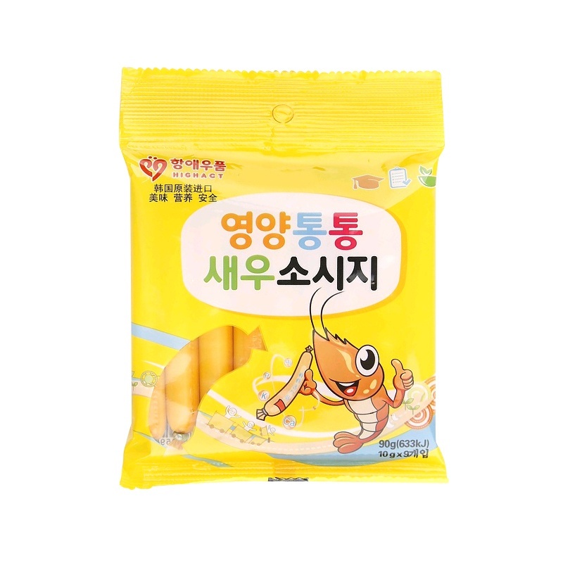 韩国恒爱优品 鲜虾活力肠 10g*9 营养高钙虾肠