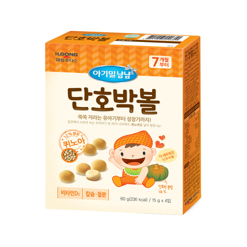 韩国日东福德食小馒头（甜南瓜、鸡蛋、奶酪、蔬菜味）60g*20盒