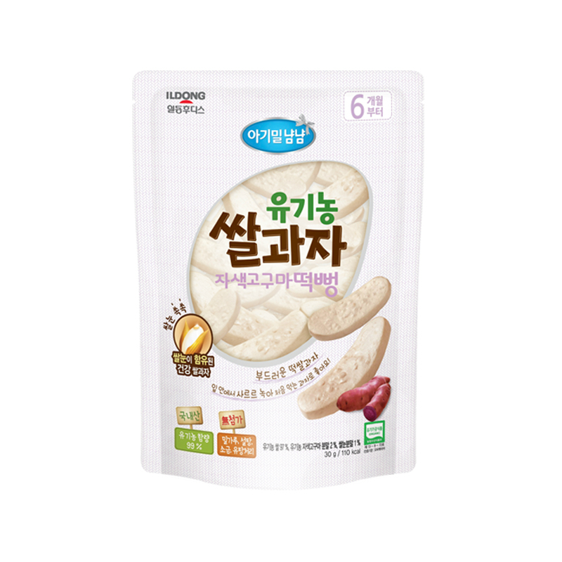 韩国日东福德食大米饼（紫薯味、菠菜味、原味）30g*24袋