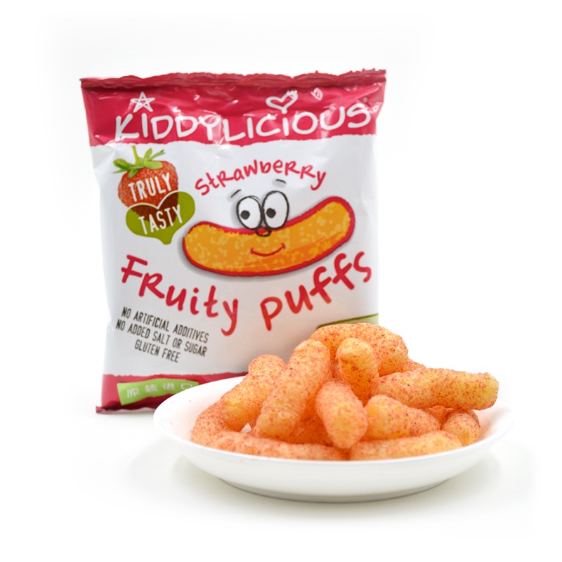 英国童之味Kiddylicious 草莓水果泡芙10g带中文标