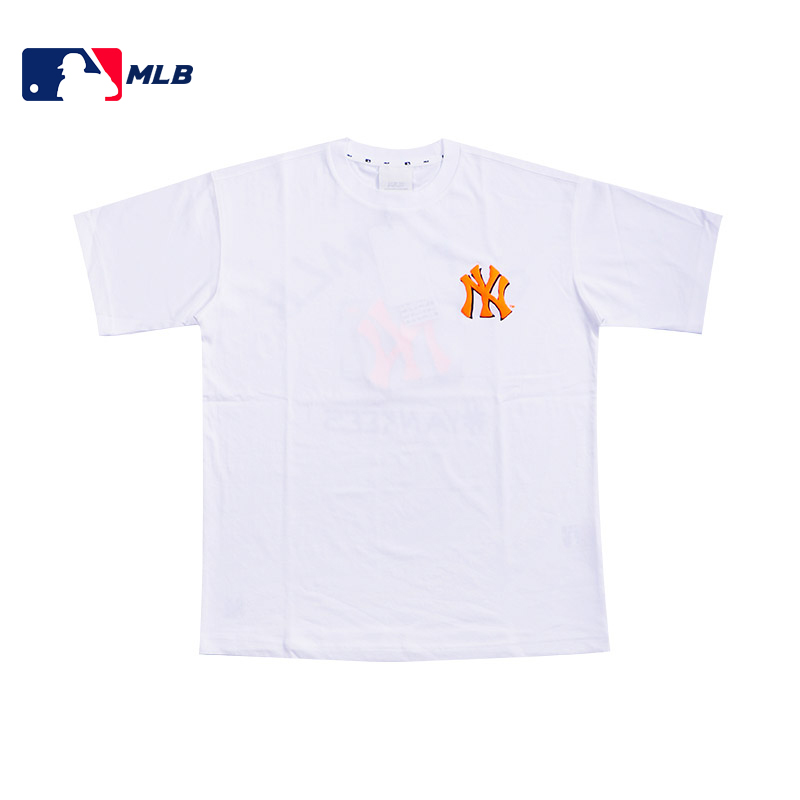 MLB T恤PLAY系列短袖白色橙标NY31TS06031-50W-L 男女同款
