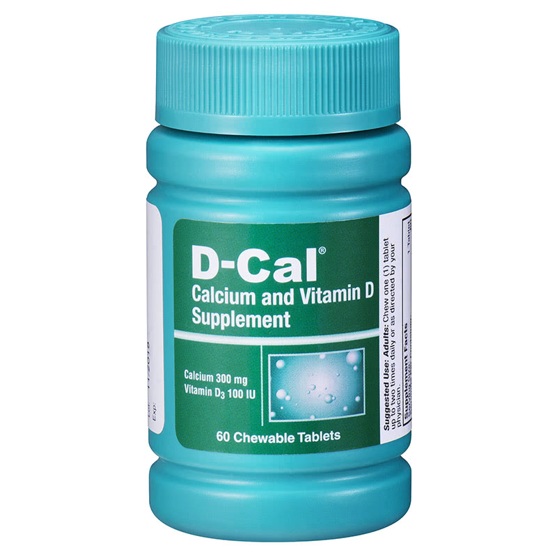 D-CAL成人维D钙水果味咀嚼片 妈妈钙 300mg 60粒/瓶