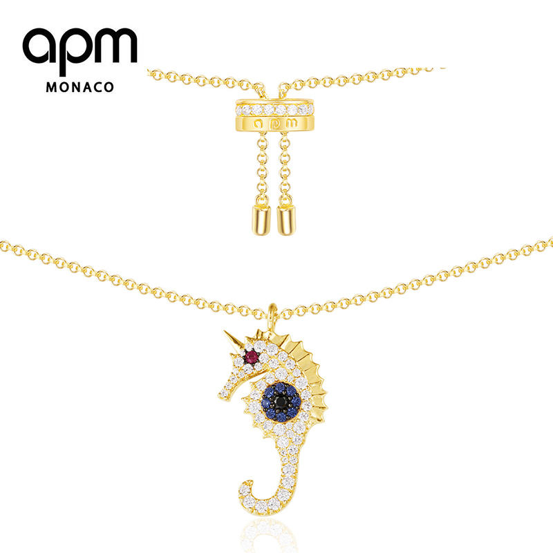 APM Monaco幸运海马项链ins项链女法式轻奢可爱锁骨链AC4675MY
