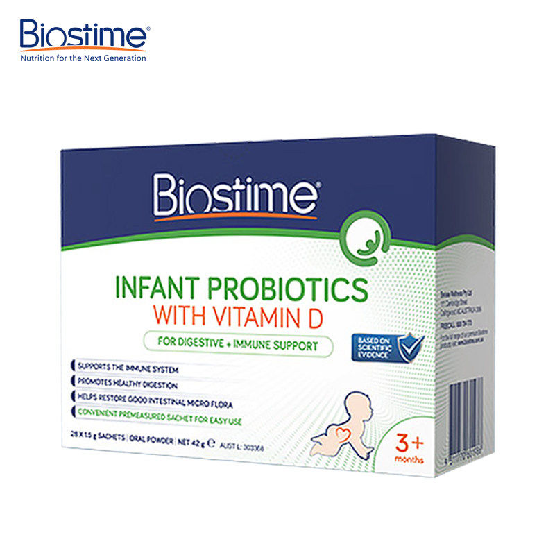澳大利亚版合生元Biostime婴幼儿童益生菌+VD冲剂 1.5g*28袋