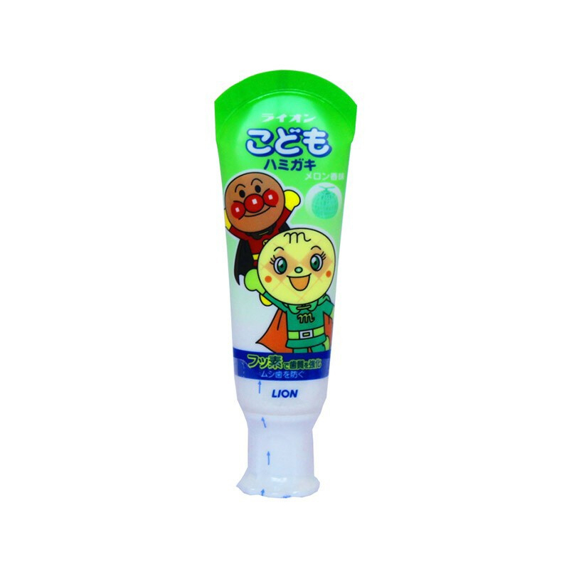 【日本直邮】LION 狮王 可吞咽型儿童牙膏 (面包超人) 蜜瓜味 40g