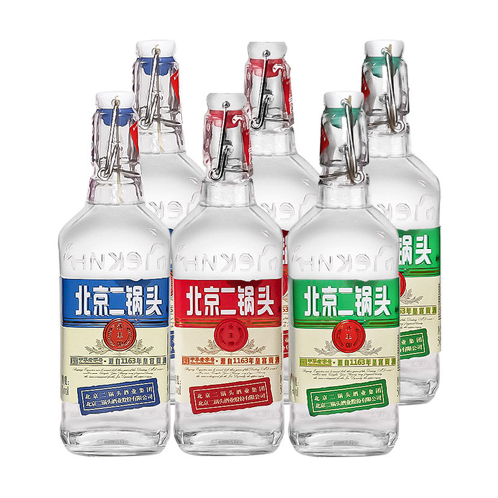 永丰牌北京二锅头酒（出口型小方瓶）/清香型42度白酒三色500ml*6瓶
