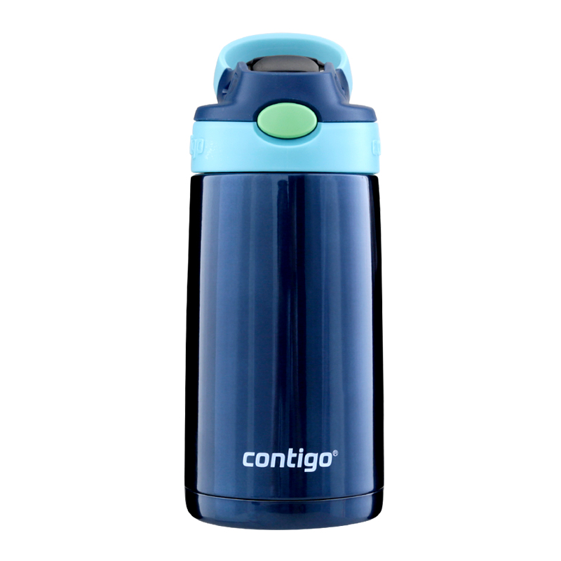 美国Contigo康迪克 小发明家儿童不锈钢吸管保温杯400ML 深蓝色