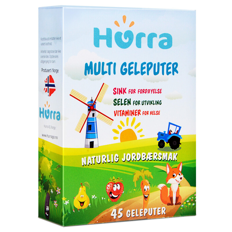 挪威Hurra儿童果冻维生素软糖多种复合维生素软糖咀嚼片45粒