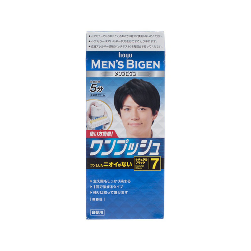 【日本直邮】BIGEN 美源 男士染发膏按压式 色号7自然黑 1盒