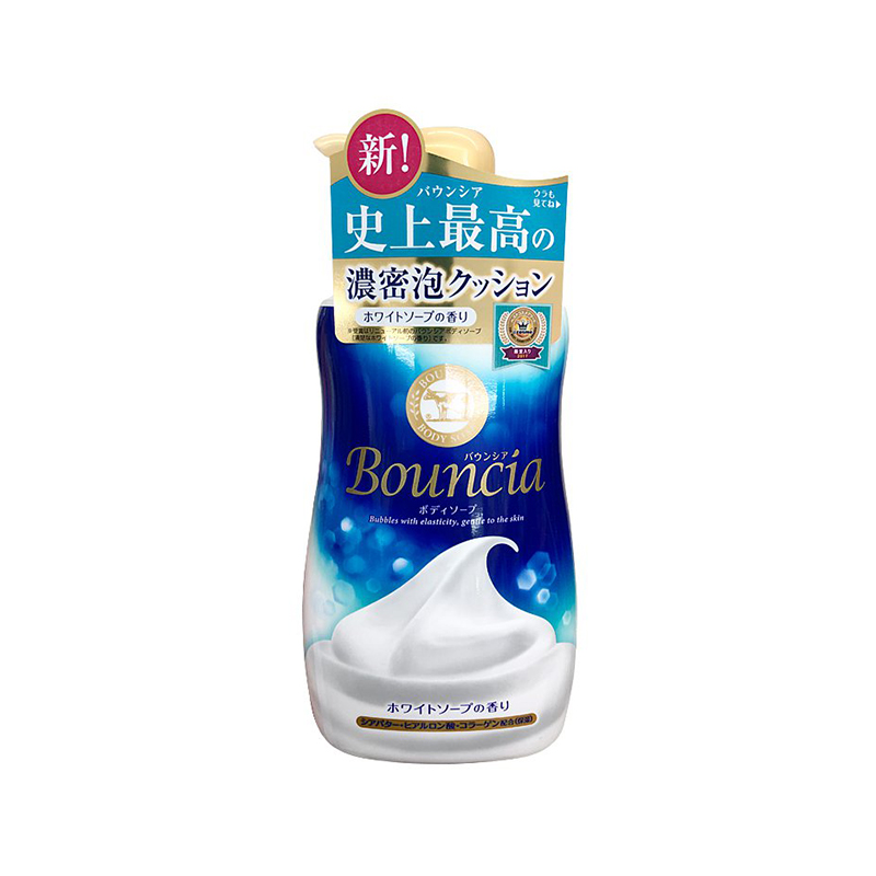 日本COW牛乳Bouncia石碱浓密泡沫沐浴露牛奶沐浴乳液500ml