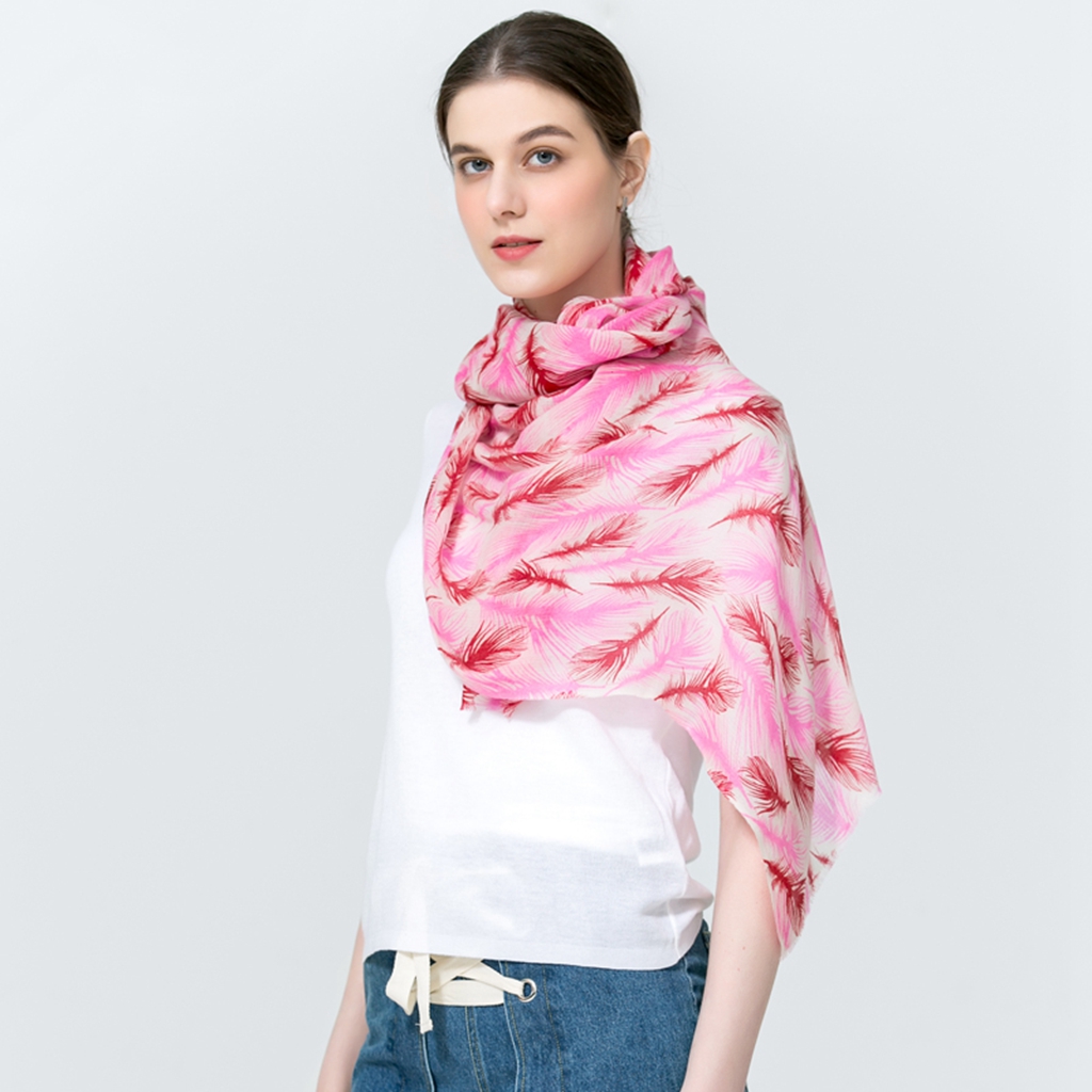 【澳洲直邮】Posh Fleece 澳洲羊绒羊毛混纺围巾 SDM1120 粉色羽毛 70*200