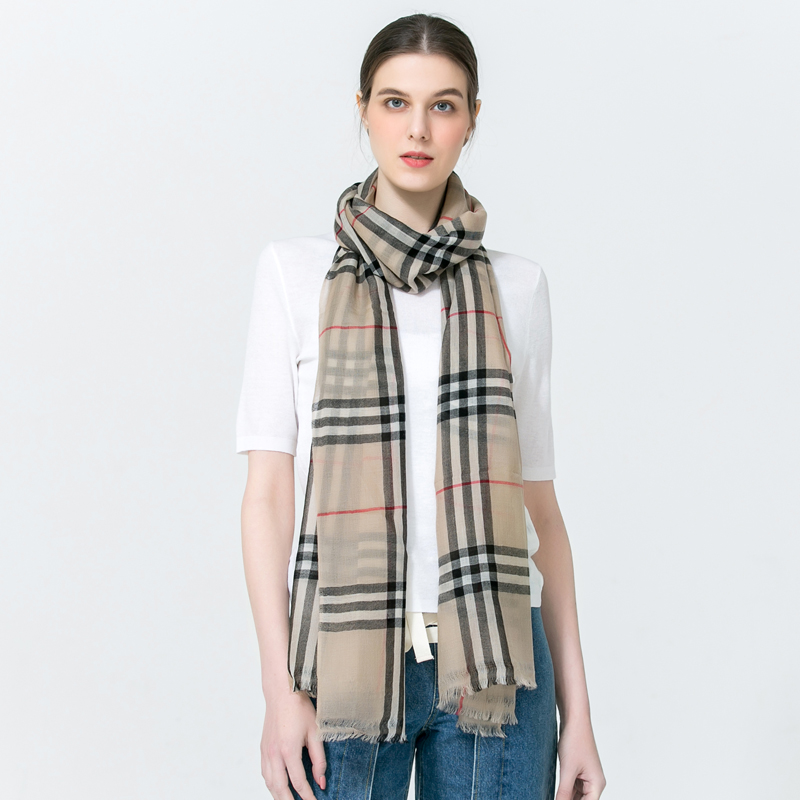 【澳洲直邮】Posh Fleece 澳洲羊绒羊毛混纺围巾 SDM1102 格子 70*200