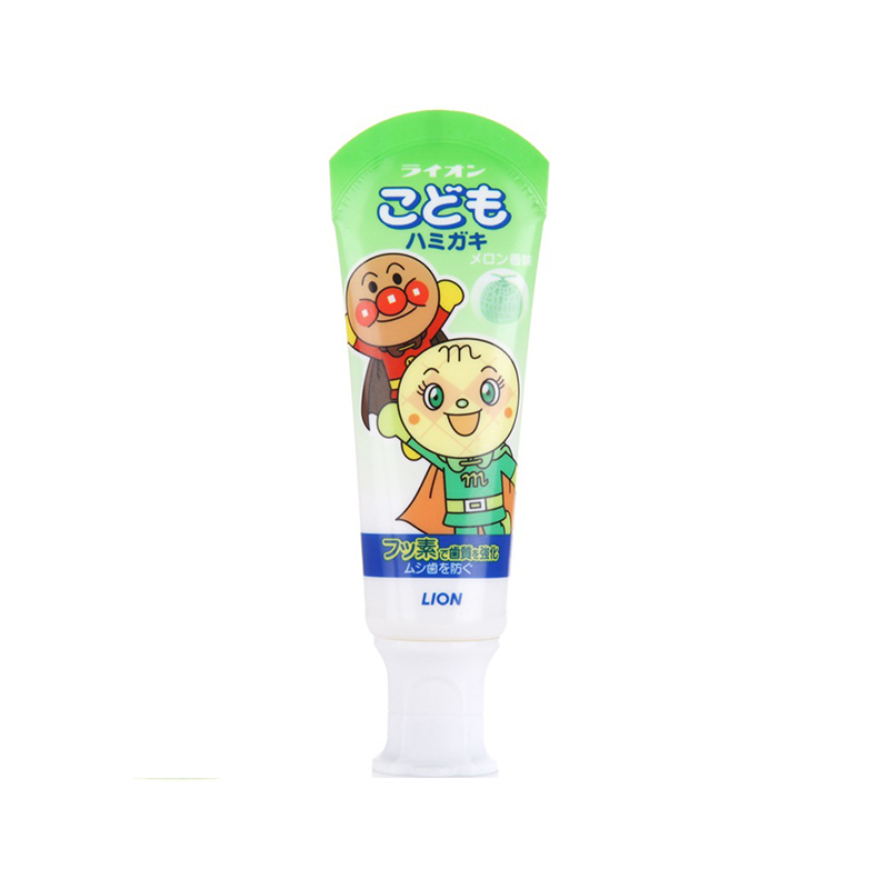 日本 LION 狮王 防蛀牙龋齿 可吞咽面包超人儿童牙膏 （蜜瓜味）