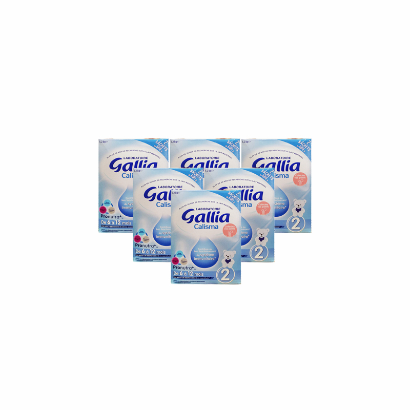 【法国直邮】达能佳丽雅Gallia标准系列进口奶粉 2段(6-12个月)1200G 六盒捆装