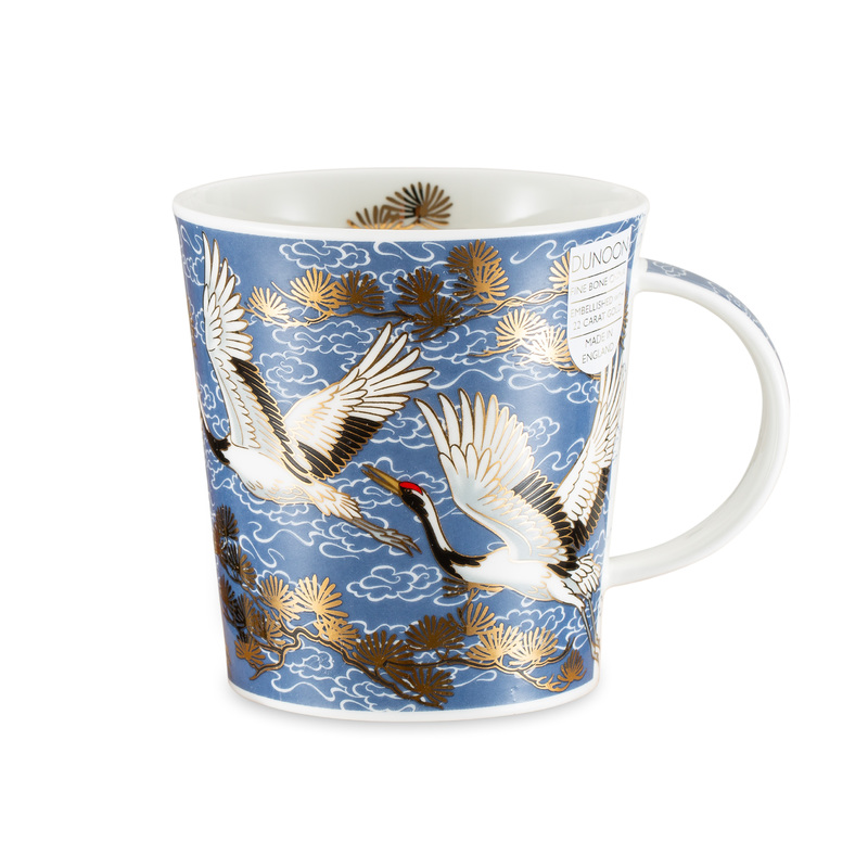 英国原产丹侬Dunoon骨瓷水杯马克杯茶杯LOMOND型 仙鹤系列 320ml 蓝色