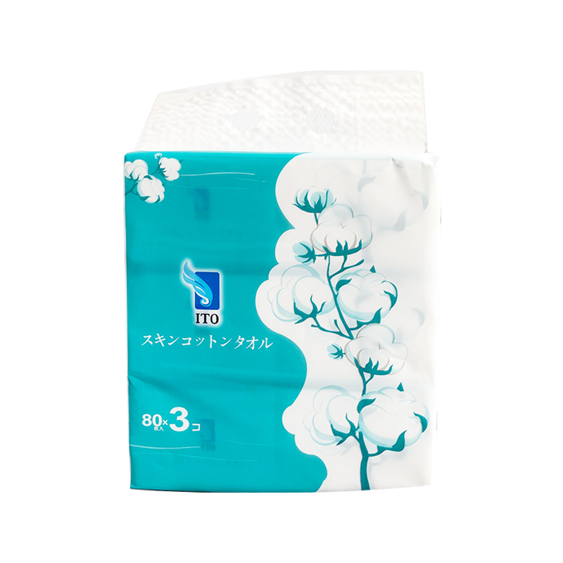 日本ITO卸妆棉柔巾80*3包/提 纯棉