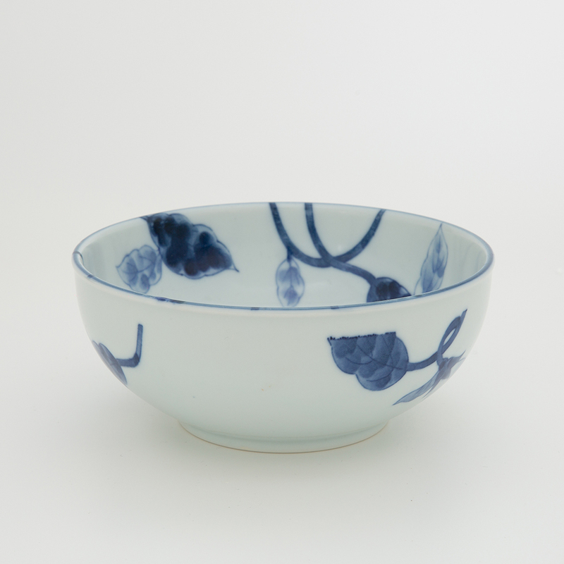 日本原产AITO Aizome Nasu蓝染茄美浓烧陶瓷饭碗大碗餐碟 大碗：約φ16×H6.8cm