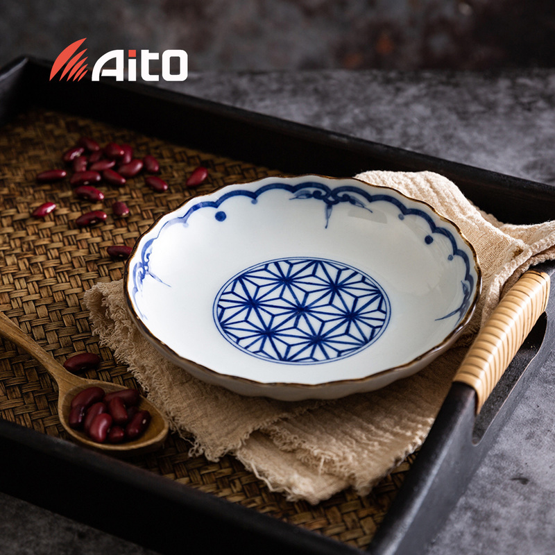 日本原产AITO Kisshokomon吉祥小纹美浓烧陶瓷碗餐碟 小皿盘：約φ16.3×H3.5cm