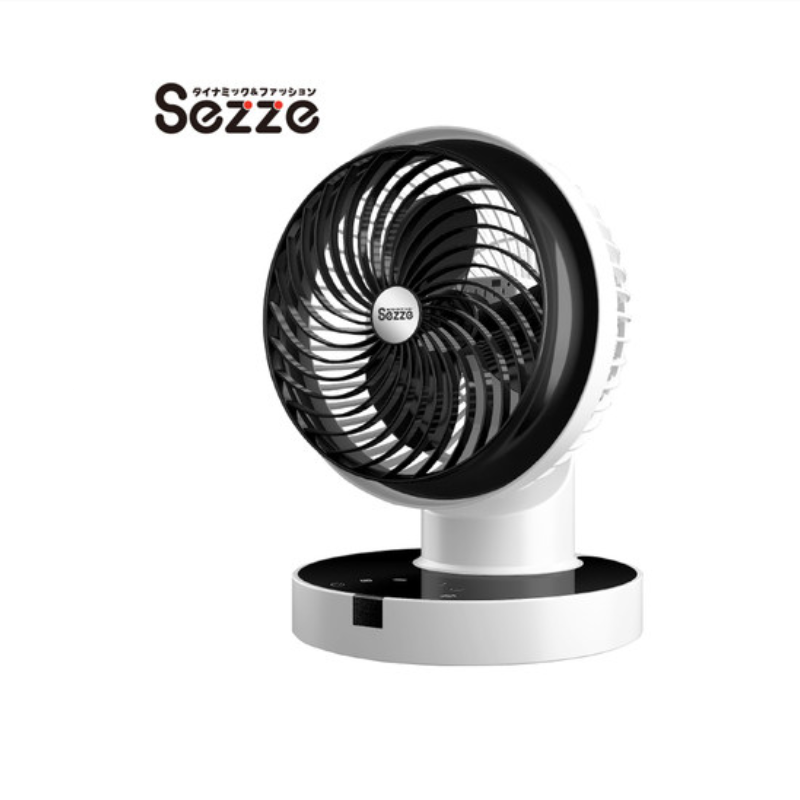 日本Sezze西哲空气循环扇电风扇家用台式涡轮遥控头落地静音对流 黑色