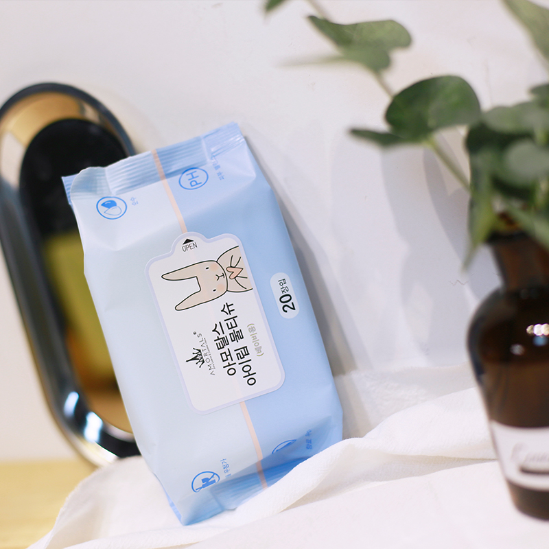 韩国AMORTALS尔木萄湿巾一次性便携温和无刺激 20片装*3包