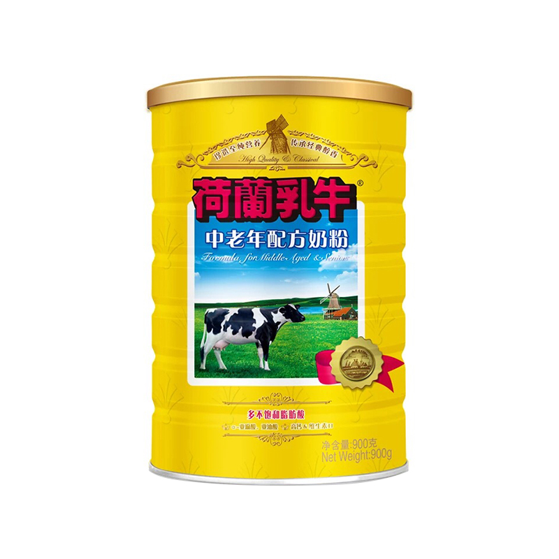 荷兰乳牛中老年配方奶粉高钙无糖营养奶粉老年人成人奶粉900g罐装