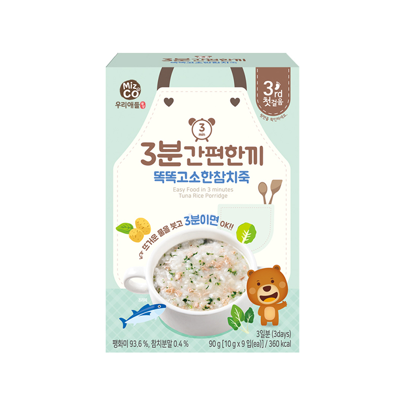 韩国原装进口宝宝饭桌速食米粥(金枪鱼味)90g