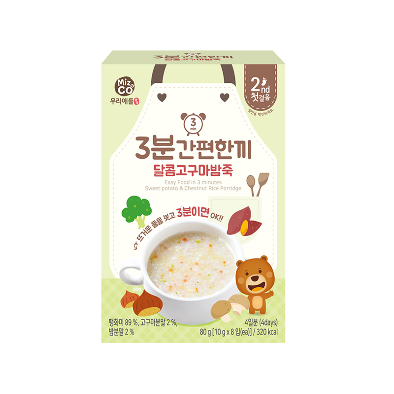 韩国原装进口宝宝饭桌速食米粥(红薯栗子味)90g