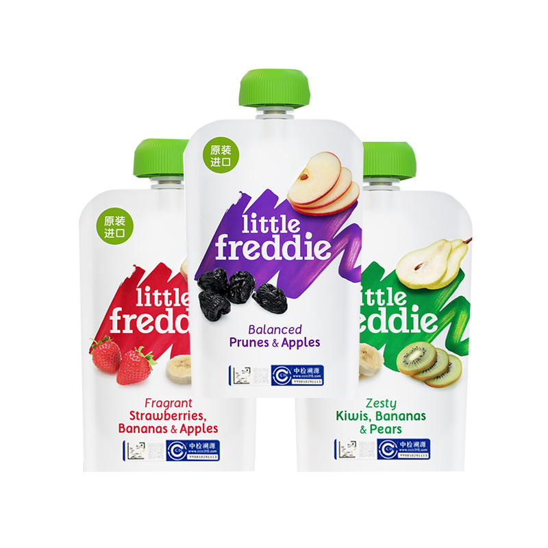 英国小皮LittleFreddie 进口宝宝辅食果泥100g（3种口味 草莓/西梅/猕猴桃）混合发货