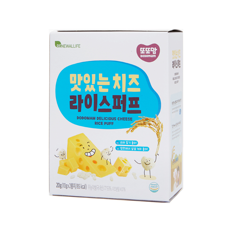 韩国原装进口丽幼儿哆哆妈有机米泡芙（芝士味）20g