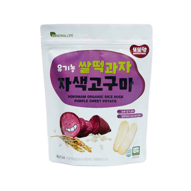 韩国原装进口丽幼儿哆哆妈有机大米饼（紫薯味）20g