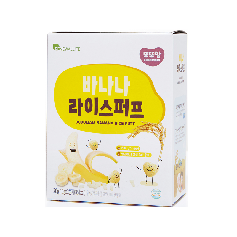 韩国原装进口丽幼儿哆哆妈有机米泡芙（香蕉味）20g